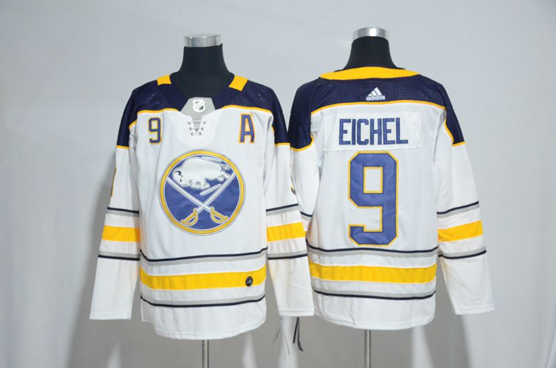 Men Buffalo Sabres 9 Eichel White Hockey Stitched Adidas NHL Jerseys